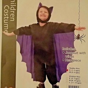 Bat With Wings Costume Toddler Small Age 1-2 NWT